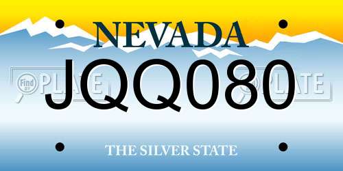 JQQ080 Nevada License Plate