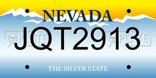 JQT2913 Nevada License Plate