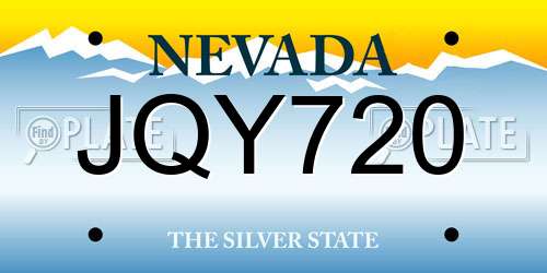 JQY720 Nevada License Plate