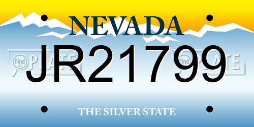 JR21799 Nevada License Plate
