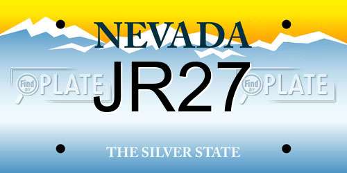 JR27 Nevada License Plate