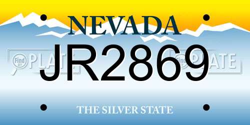 JR2869 Nevada License Plate