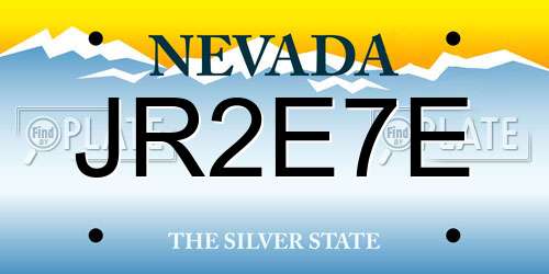 JR2E7E Nevada License Plate