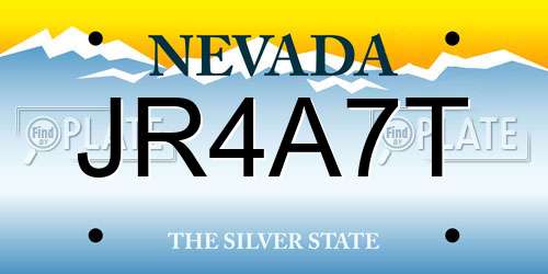 JR4A7T Nevada License Plate