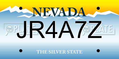 JR4A7Z Nevada License Plate