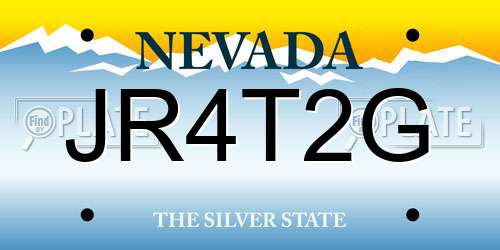 JR4T2G Nevada License Plate