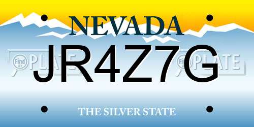 JR4Z7G Nevada License Plate