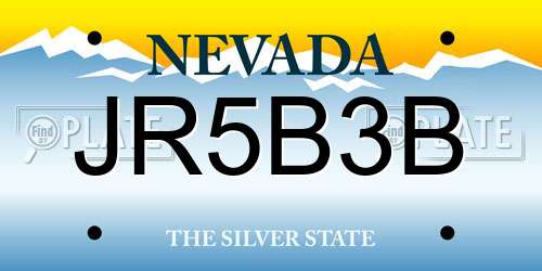 JR5B3B Nevada License Plate