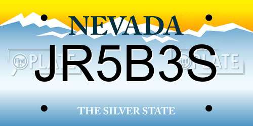 JR5B3S Nevada License Plate