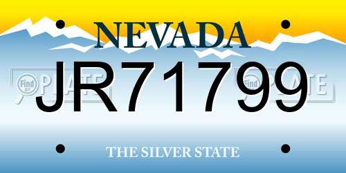 JR71799 Nevada License Plate