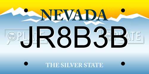 JR8B3B Nevada License Plate