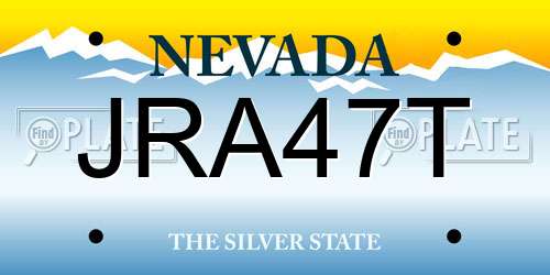 JRA47T Nevada License Plate