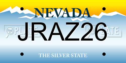 JRAZ26 Nevada License Plate