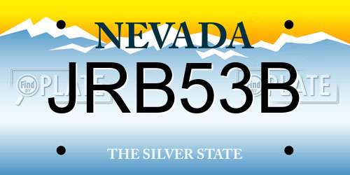 JRB53B Nevada License Plate