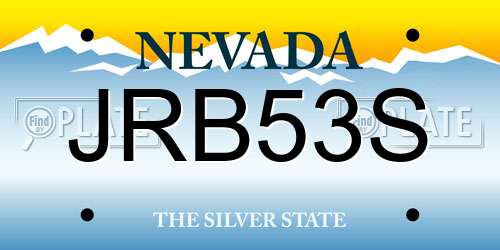 JRB53S Nevada License Plate
