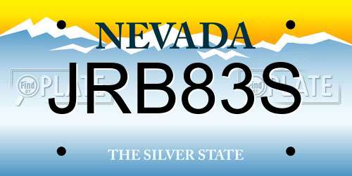 JRB83S Nevada License Plate