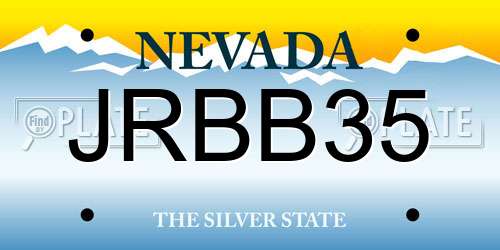 JRBB35 Nevada License Plate