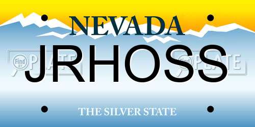 JRHOSS Nevada License Plate