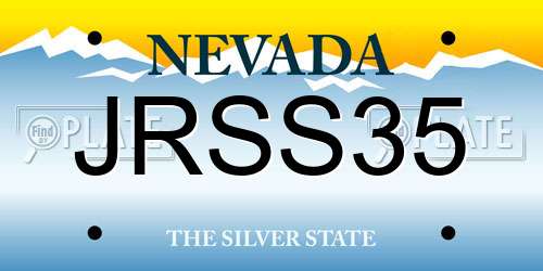 JRSS35 Nevada License Plate