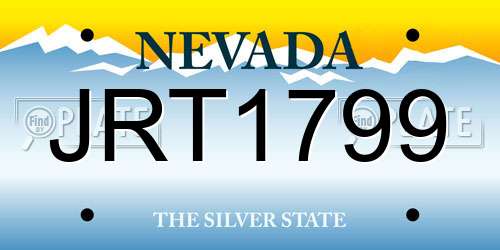 JRT1799 Nevada License Plate