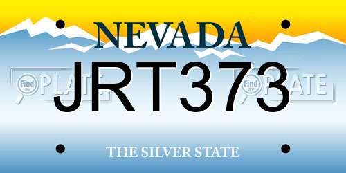 JRT373 Nevada License Plate