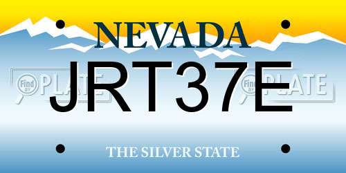JRT37E Nevada License Plate
