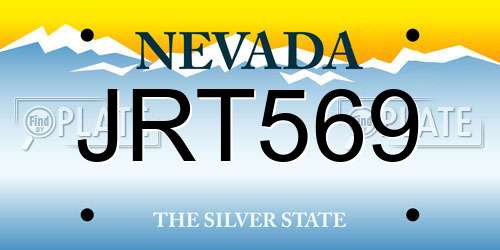 JRT569 Nevada License Plate