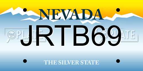 JRTB69 Nevada License Plate
