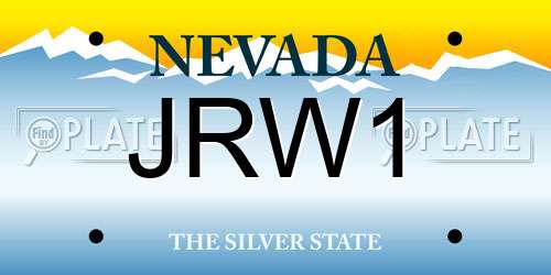 JRW1 Nevada License Plate