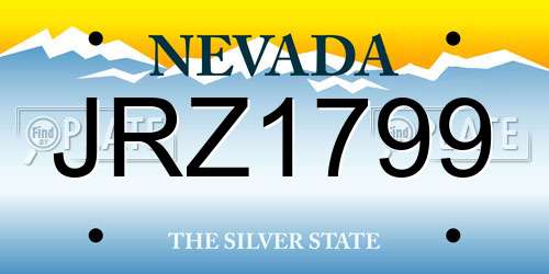 JRZ1799 Nevada License Plate