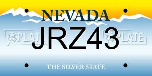 JRZ43 Nevada License Plate