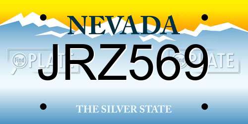 JRZ569 Nevada License Plate