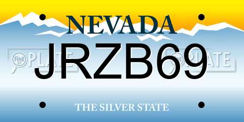 JRZB69 Nevada License Plate
