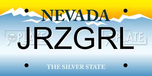 JRZGRL Nevada License Plate