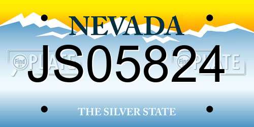 JS05824 Nevada License Plate