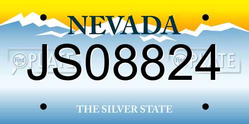 JS08824 Nevada License Plate