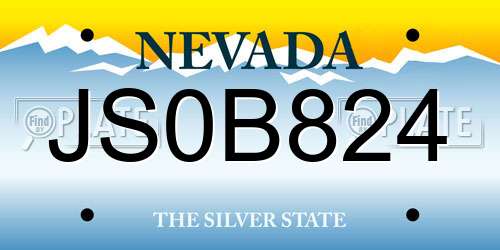 JS0B824 Nevada License Plate