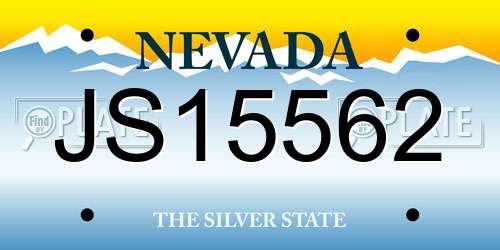 JS15562 Nevada License Plate