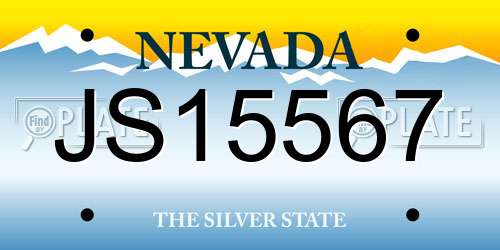 JS15567 Nevada License Plate