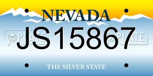 JS15867 Nevada License Plate