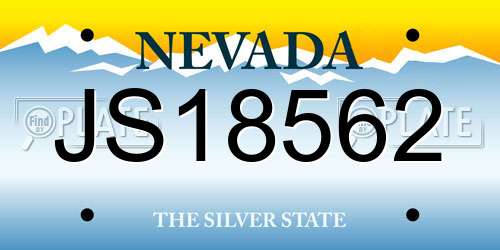 JS18562 Nevada License Plate