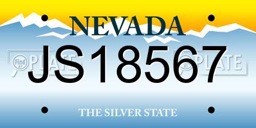JS18567 Nevada License Plate
