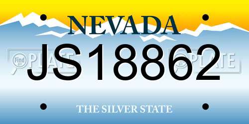 JS18862 Nevada License Plate