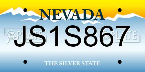 JS1S867 Nevada License Plate