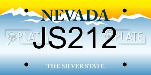 JS212 Nevada License Plate