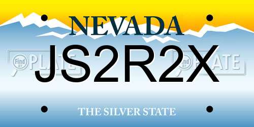 JS2R2X Nevada License Plate