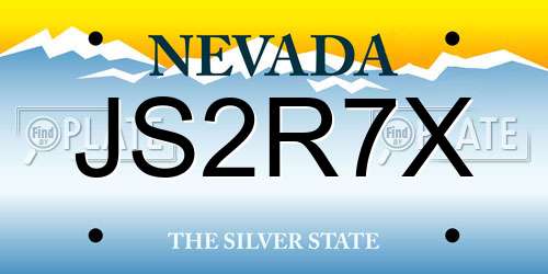 JS2R7X Nevada License Plate