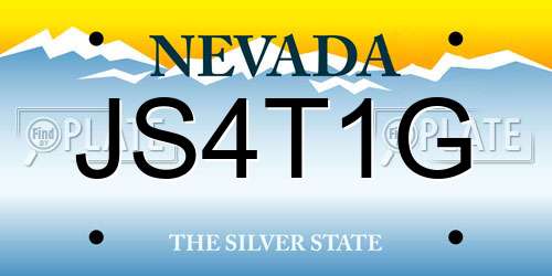 JS4T1G Nevada License Plate