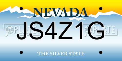 JS4Z1G Nevada License Plate