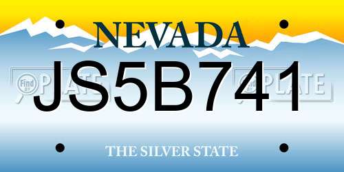 JS5B741 Nevada License Plate